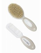 FreeON Set perie si pieptene din peri naturali 0 luni+ White