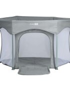 FreeON Tarc de joaca in forma de hexagon pliabil cu geanta de transport 117x74 cm Grey