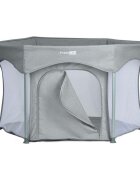 FreeON Tarc de joaca in forma de hexagon pliabil cu geanta de transport 117x74 cm Grey