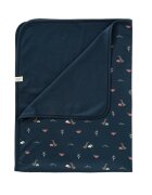 Fresk Paturica din bumbac organic cu model Rabbit Mood Indigo