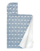 Fresk Prosop cu gluga 100 bumbac organic Whale blue 100x75 cm