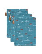 Fresk Set 3 manusi de muselina pentru baie model Rechin