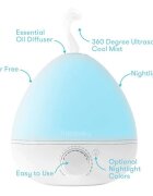 FridaBaby Umidificator BreatheFrida cu ultrasunete 3 in 1 ultra silentios include difuzor de uleiuri esentiale si lumina de veghe oprire automata rezervor BPA Free Alb