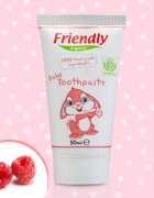 Friendly Organic Pasta de dinti pentru copii cu aroma de zmeura 50 ml