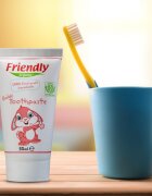 Friendly Organic Pasta de dinti pentru copii cu aroma de zmeura 50 ml