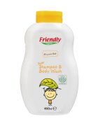 Friendly Organic Sampon si gel de dus cu ovaz pentru bebe 400 ml