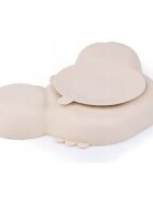 Giligums Farfurie Crab cu 3 compartimente din silicon fara BPA 6 luni+ bej