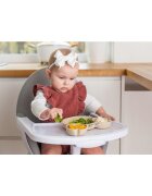 Giligums Farfurie Crab cu 3 compartimente din silicon fara BPA 6 luni+ bej