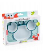 Giligums Farfurie Crab Premium din silicon fara BPA 6 luni+ albturcoaz