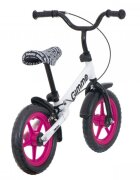 Gimme Bicicleta copii fara pedale Nemo Pink 11 inch de la 2 ani inaltimea recomandata 85-110 cm roti din material EVA rezistent ghidon si scaun reglabile pe inaltime frana de mana inaltime sezut 32-48 cm