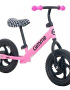 Gimme Bicicleta copii fara pedale Teddy Pink 11 inch roti din spuma EVA varsta 3-6 ani inaltimea de 85-110 cm cadru usor din otel inaltime sezut reglabila 30-41 cm ghidon reglabil