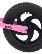 Gimme Bicicleta copii fara pedale Teddy Pink 11 inch roti din spuma EVA varsta 3-6 ani inaltimea de 85-110 cm cadru usor din otel inaltime sezut reglabila 30-41 cm ghidon reglabil
