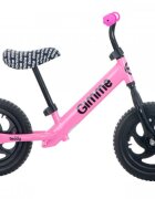 Gimme Bicicleta copii fara pedale Teddy Pink 11 inch roti din spuma EVA varsta 3-6 ani inaltimea de 85-110 cm cadru usor din otel inaltime sezut reglabila 30-41 cm ghidon reglabil