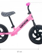 Gimme Bicicleta copii fara pedale Teddy Pink 11 inch roti din spuma EVA varsta 3-6 ani inaltimea de 85-110 cm cadru usor din otel inaltime sezut reglabila 30-41 cm ghidon reglabil