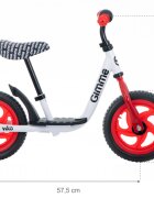 Gimme Bicicleta copii fara pedale Viko Red 11 inch varsta 3-6 ani inaltimea de 85-100 cm roti din material EVA rezistent inaltime sezut reglabila 30-42 cm sarcina maxima de pana la 30 kg