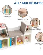 Ginger Home Bancuta multifunctionala Cozy Castle BrownWhitecu 6 compartimente de depozitarepernute cu husa detasabila cu fermoardimensiune 112 x 28 x 61 cm