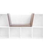 Ginger Home Bancuta multifunctionala Cozy Castle BrownWhitecu 6 compartimente de depozitarepernute cu husa detasabila cu fermoardimensiune 112 x 28 x 61 cm
