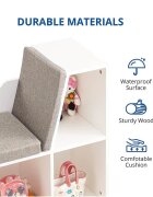 Ginger Home Bancuta multifunctionala Cozy Castle BrownWhitecu 6 compartimente de depozitarepernute cu husa detasabila cu fermoardimensiune 112 x 28 x 61 cm