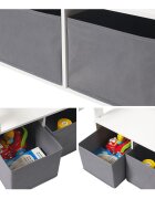 Ginger Home Bancuta transformabila 3in1 din lemn AlbGri cu spatiu depozitarespatar inaltcolturi si margini rotunjitemanere transport2 cutii din material textil incluse
