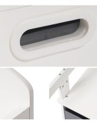 Ginger Home Bancuta transformabila 3in1 din lemn AlbGri cu spatiu depozitarespatar inaltcolturi si margini rotunjitemanere transport2 cutii din material textil incluse