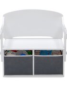 Ginger Home Bancuta transformabila 3in1 din lemn AlbGri cu spatiu depozitarespatar inaltcolturi si margini rotunjitemanere transport2 cutii din material textil incluse