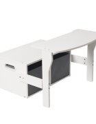 Ginger Home Bancuta transformabila 3in1 din lemn AlbGri cu spatiu depozitarespatar inaltcolturi si margini rotunjitemanere transport2 cutii din material textil incluse