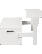 Ginger Home Bancuta transformabila 3in1 din lemn AlbGri cu spatiu depozitarespatar inaltcolturi si margini rotunjitemanere transport2 cutii din material textil incluse