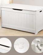 Ginger Home Cufar pentru jucarii si bancuta 2in1 din MDF cu inchidere soft close Toy Chest Alb