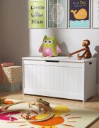 Ginger Home Cufar pentru jucarii si bancuta 2in1 din MDF cu inchidere soft close Toy Chest Alb