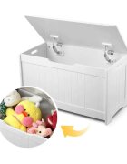 Ginger Home Cufar pentru jucarii si bancuta 2in1 din MDF cu inchidere soft close Toy Chest Alb