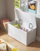 Ginger Home Cufar pentru jucarii si bancuta 2in1 din MDF cu inchidere soft close Toy Chest Alb