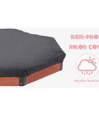Ginger Home Cutie de nisip mare pentru copii Octogon din lemn cu husa impermeabila inclusa 199x199x23 cm