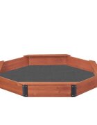 Ginger Home Cutie de nisip mare pentru copii Octogon din lemn cu husa impermeabila inclusa 199x199x23 cm