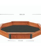 Ginger Home Cutie de nisip mare pentru copii Octogon din lemn cu husa impermeabila inclusa 199x199x23 cm
