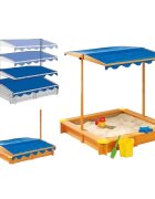Ginger Home Cutie de nisip pentru copii Blue cu copertina reglabila si impermeabila tratata cu protectie UV30 117x117 cmCapacitate de incarcare 200 kgcolturi cu protectii din plastic