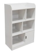 Ginger Home Dulap organizator din MDF Alb pentru jucarii si carticu 4 niveledulapiorcolturi si margini rotunjiteprotectie anti-inclinarepotrivita pentru copii pentru camera de zi camera pentru copiidormitorcoridor