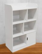 Ginger Home Dulap organizator din MDF Alb pentru jucarii si carticu 4 niveledulapiorcolturi si margini rotunjiteprotectie anti-inclinarepotrivita pentru copii pentru camera de zi camera pentru copiidormitorcoridor