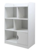 Ginger Home Dulap organizator din MDF Alb pentru jucarii si carticu 4 niveledulapiorcolturi si margini rotunjiteprotectie anti-inclinarepotrivita pentru copii pentru camera de zi camera pentru copiidormitorcoridor