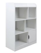 Ginger Home Dulap organizator din MDF Alb pentru jucarii si carticu 4 niveledulapiorcolturi si margini rotunjiteprotectie anti-inclinarepotrivita pentru copii pentru camera de zi camera pentru copiidormitorcoridor