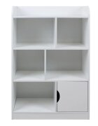 Ginger Home Dulap organizator din MDF Alb pentru jucarii si carticu 4 niveledulapiorcolturi si margini rotunjiteprotectie anti-inclinarepotrivita pentru copii pentru camera de zi camera pentru copiidormitorcoridor