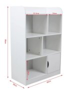 Ginger Home Dulap organizator din MDF Alb pentru jucarii si carticu 4 niveledulapiorcolturi si margini rotunjiteprotectie anti-inclinarepotrivita pentru copii pentru camera de zi camera pentru copiidormitorcoridor