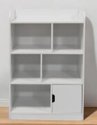 Ginger Home Dulap organizator din MDF Alb pentru jucarii si carticu 4 niveledulapiorcolturi si margini rotunjiteprotectie anti-inclinarepotrivita pentru copii pentru camera de zi camera pentru copiidormitorcoridor
