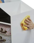 Ginger Home Dulap organizator pentru carti si jucarii tip casuta Montessori Alb cu 6 compartimente si tabla neagra de scris