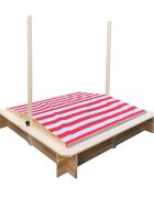 Ginger Home Ladita de nisip pentru copii cu copertina RosuAlb reglabila si impermeabila tratata cu protectie UV30 117x117 cmCapacitate de incarcare 200 kg