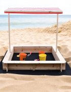 Ginger Home Ladita de nisip pentru copii cu copertina RosuAlb reglabila si impermeabila tratata cu protectie UV30 117x117 cmCapacitate de incarcare 200 kg