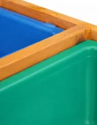 Ginger Home Masa 2in1 din lemn pentru copii cu bancute si nisipar Lift-Up Top2 cuve din plastc incluseperfecta pentru curtegradinaterasa