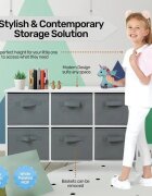 Ginger Home Mobilier depozitare pentru copii cu 6 cutii textile WhiteGrey