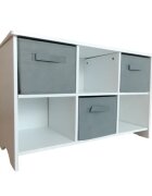 Ginger Home Mobilier depozitare pentru copii cu 6 cutii textile WhiteGrey