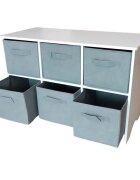 Ginger Home Mobilier depozitare pentru copii cu 6 cutii textile WhiteGrey