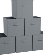 Ginger Home Mobilier depozitare pentru copii cu 6 cutii textile WhiteGrey